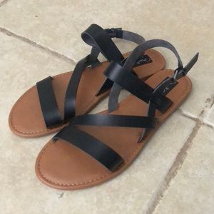 Brand new black strappy sandals